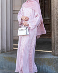 Lace Abaya - Blush
