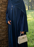 Floral Abaya - Navy