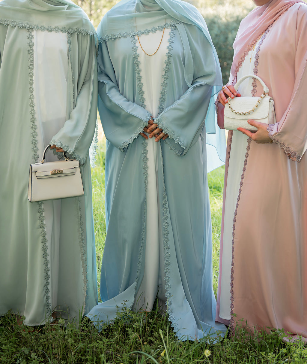 Floral Abaya - Mist
