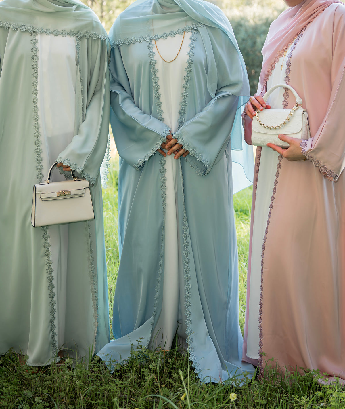 Floral Abaya - Mist