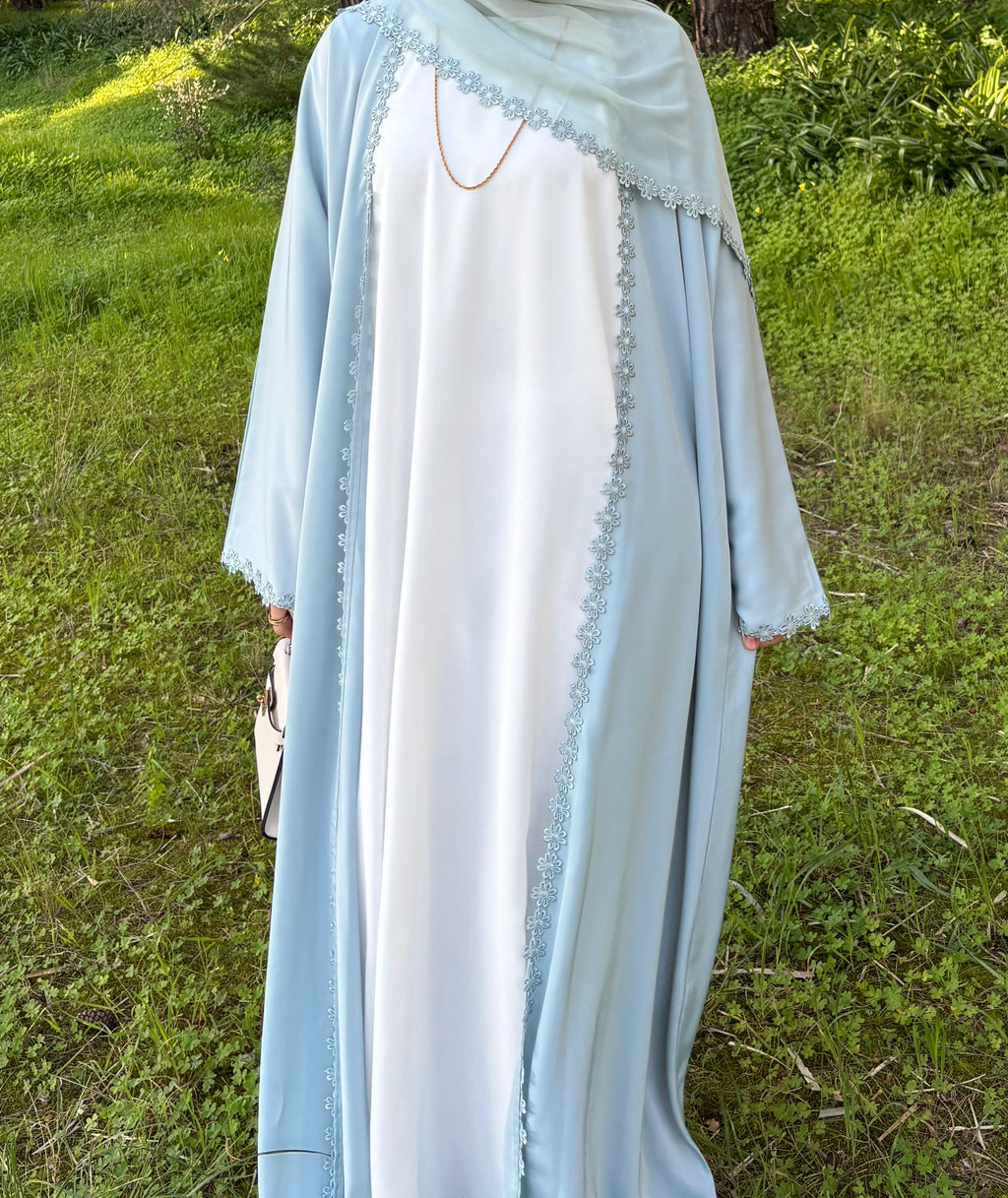 Floral Abaya - Mist