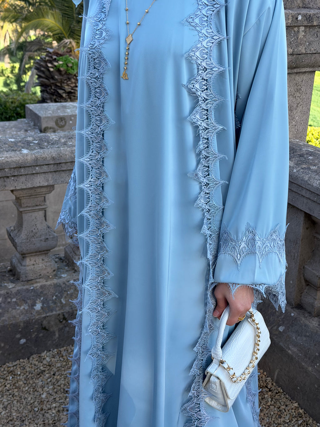Lace Abaya - Mist
